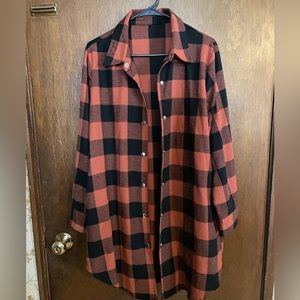 LONG, oversized flannel